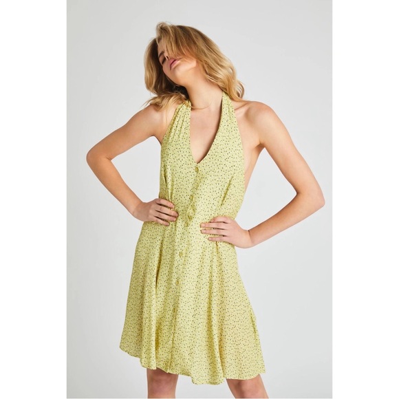 ROLLA’S Citron Mini Tulips Halter Dress - Picture 2 of 5